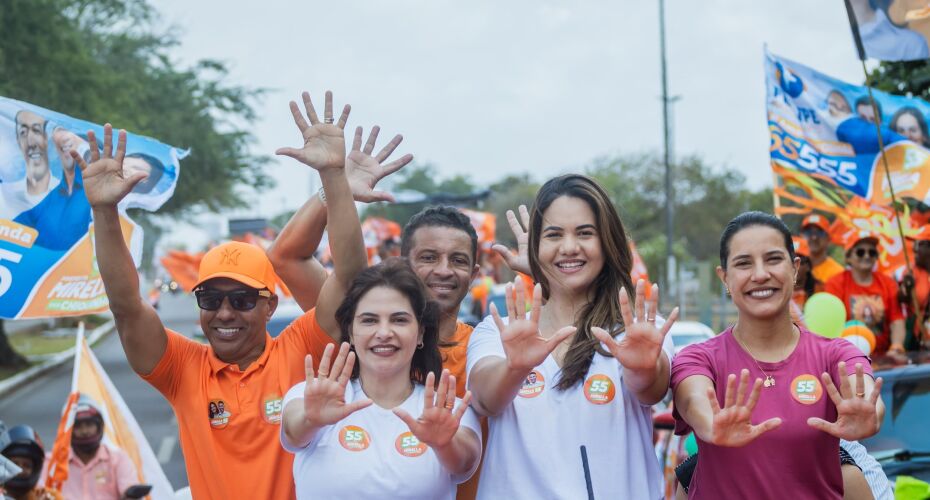 Mirella Almeida recebe governadora e vice em carreata