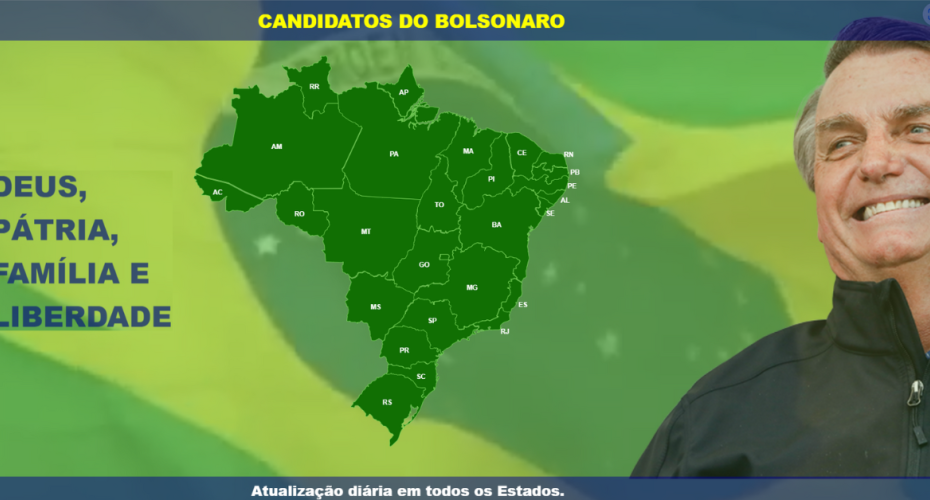 Bolsonaro faz site para listar candidatos que declarou apoio nestas eleições.