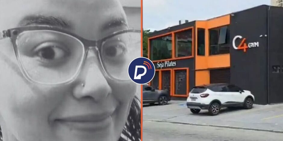 Juliana Faustino Bassetto, de 27 anos, que morreu e academia C4 Gym onde caso ocorreu.