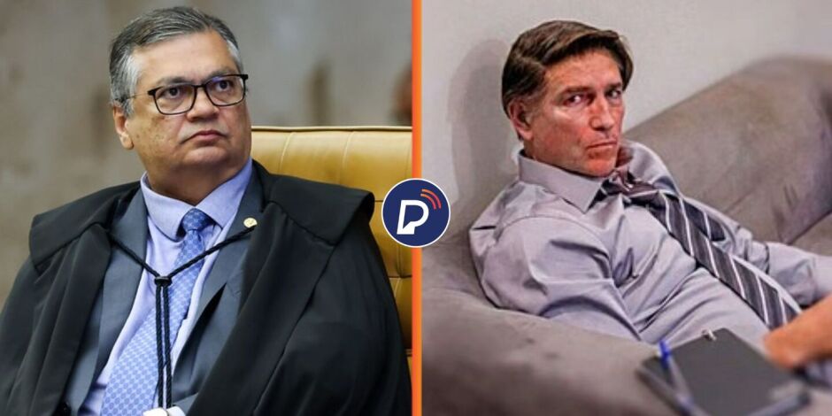 Ministro do STF, Fl&aacute;vio Dino e Jim Caviezel caracterizado como Jair Bolsonaro.