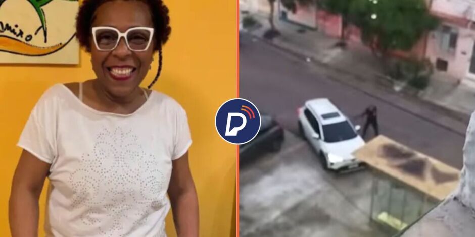 M&eacute;dica cirurgi&atilde; Andr&eacute;a Marins Dias e momento em que policiais abordam o carro da v&iacute;tima.