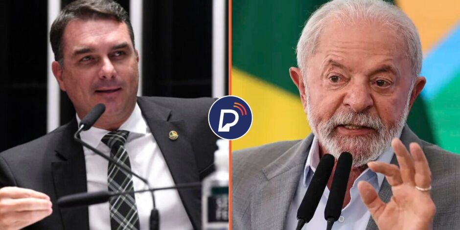 Fl&aacute;vio Bolsonaro e Lula.