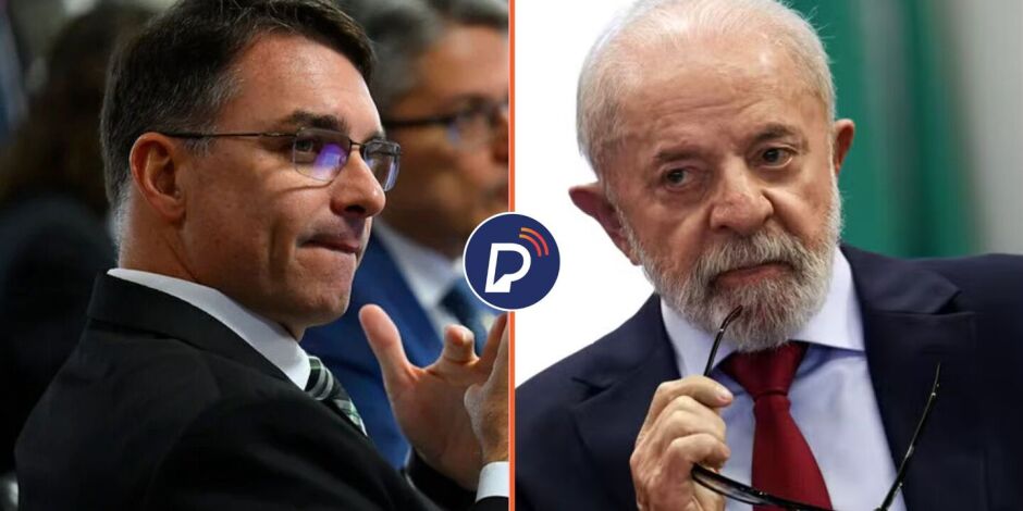 Fl&aacute;vio Bolsonaro e Lula.