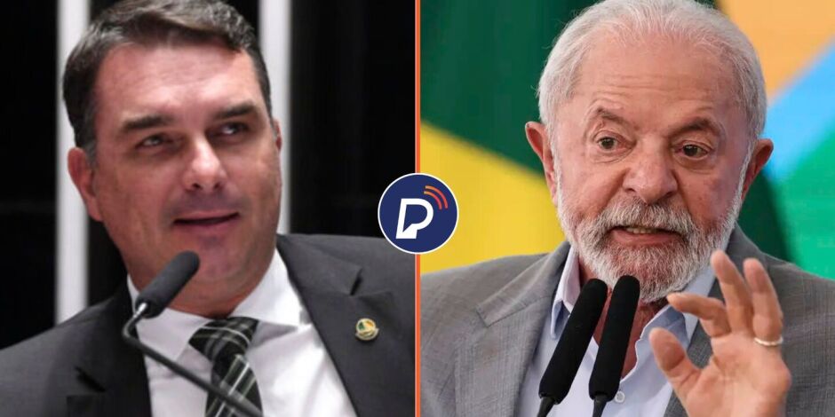 Fl&aacute;vio Bolsonaro e Lula. 