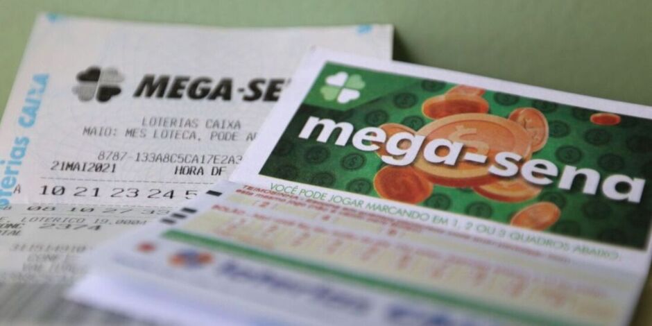 Tal&atilde;o da Mega-Sena e cupom de aposta.