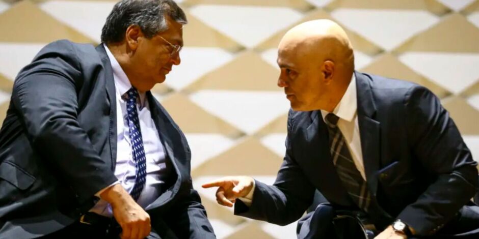 Ministros Fl&aacute;vio Dino e Alexandre de Moraes, do STF.