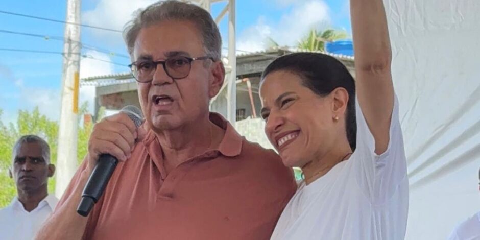Deputado Ant&ocirc;nio Moraes e governadora Raquel Lyra.