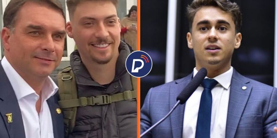 Fl&aacute;vio Bolsonaro, Jair Renan Bolsonaro e Nikolas Ferreira. 