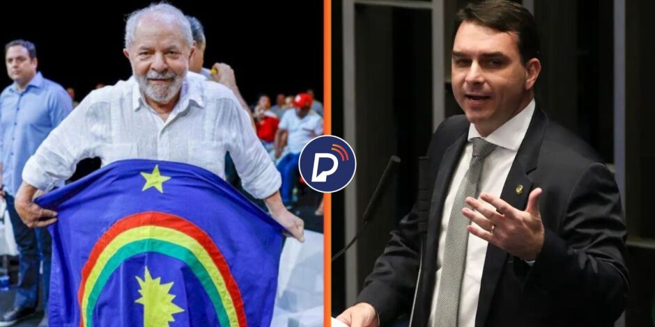Lula e Fl&aacute;vio Bolsonaro.