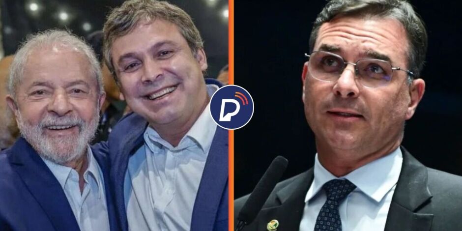 Lula, Lindbergh Farias e Fl&aacute;vio Bolsonaro. 