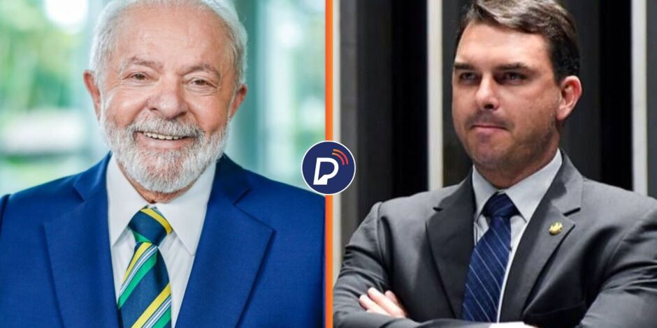 Presidente Lula e o senador Fl&aacute;vio Bolsonaro.