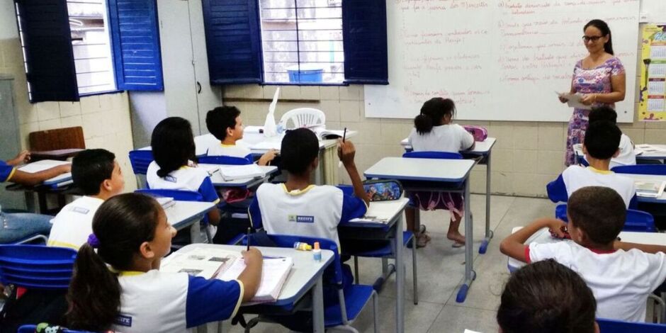 Alunos em escola municipal do Recife