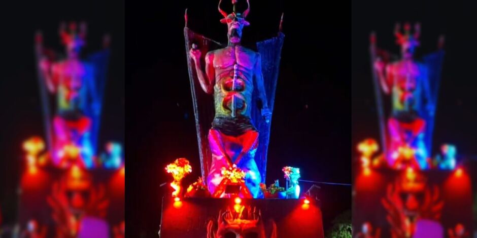 M&atilde;e de Santo conhecida como "feiticeira dos pol&iacute;ticos" gastou R$ 100 mil em est&aacute;tua do Diabo de 11 m