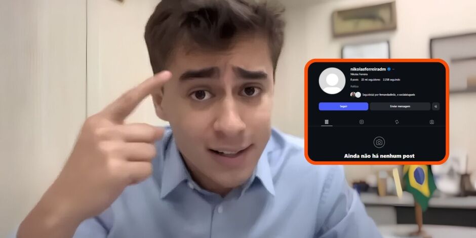 Perfil de Nikolas Ferreira sofre apag&atilde;o de conte&uacute;dos no Instagram