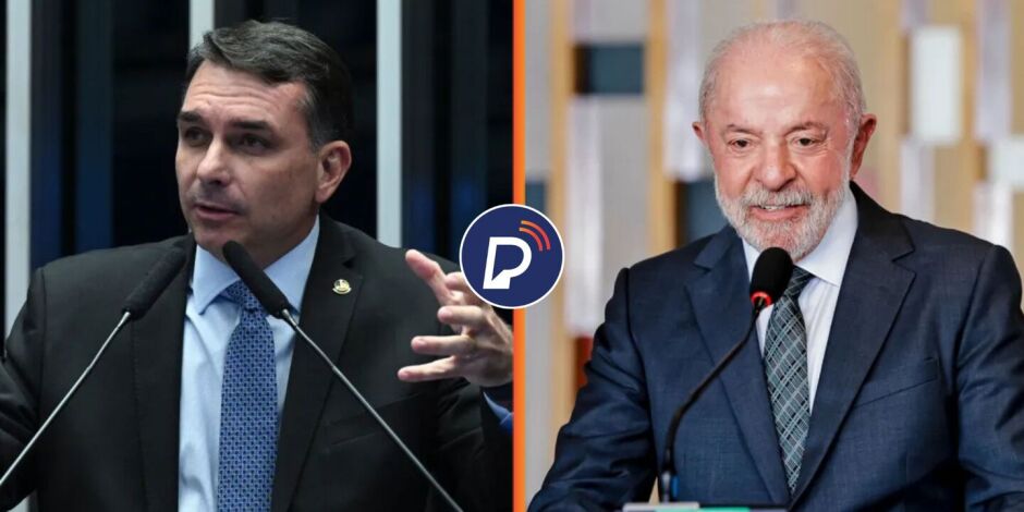 Fl&aacute;vio Bolsonaro (PL) e Lula (PT)