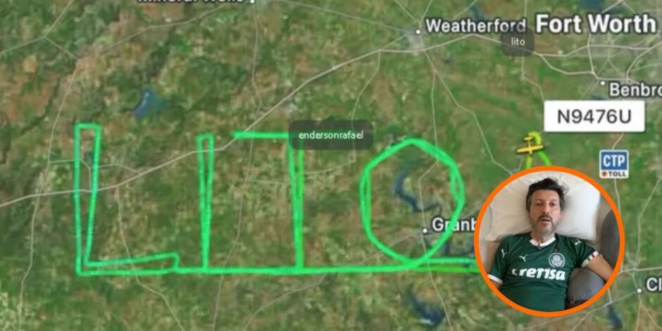 A homenagem foi realizada a bordo de um Cessna 150M e chamou aten&ccedil;&atilde;o nas redes sociais. O voo durou pouco mais de tr&ecirc;s horas, segundo dados do site FlightRadar24.