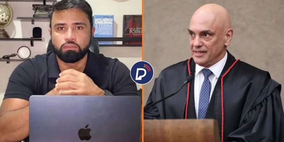 Jornalista Lu&iacute;s Pablo e o ministro do STF Alexandre de Moraes.