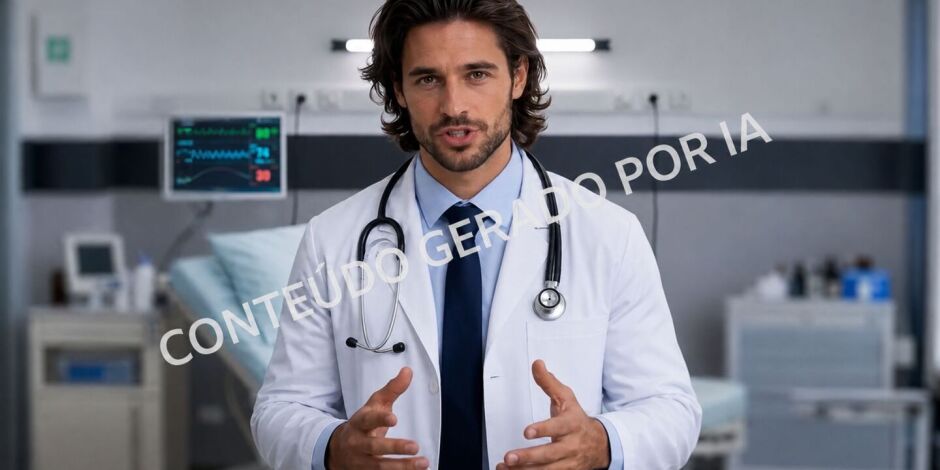 Um dos falsos m&eacute;dicos criados por intelig&ecirc;ncia artificial.