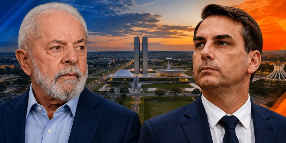Lula e Flavio Bolsonaro 