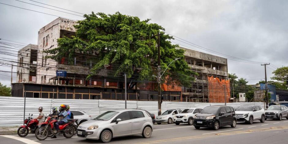 Fachada em obras do antigo edificio da vice-governadoria do estado, Edificio Frei Caneca