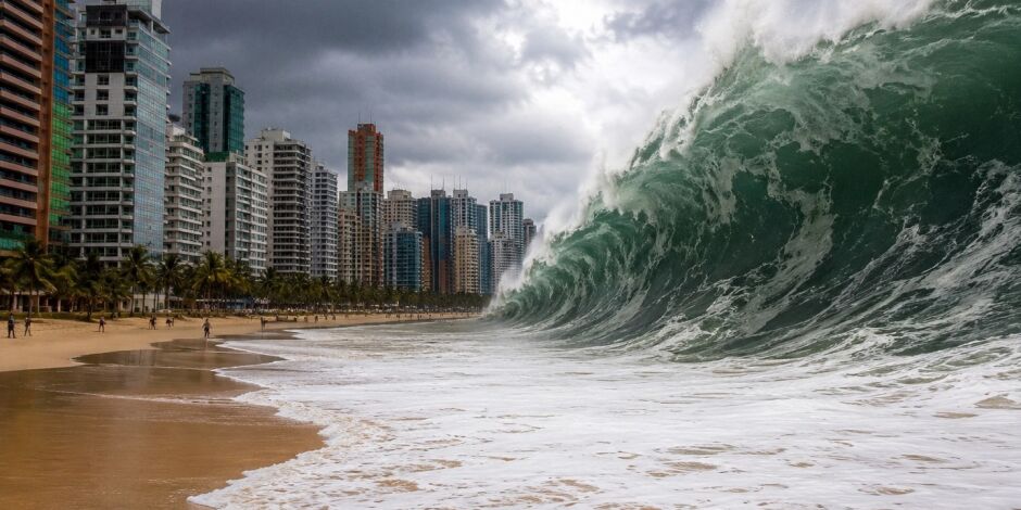 Foto ilustra&ccedil;&atilde;o de ondas gigantes no Litoral de Recife 