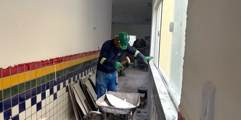 Obras em creches de Paulista