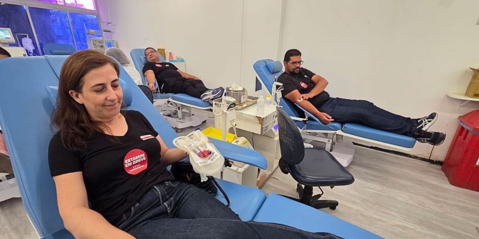 Agenda da greve da Caixa mobiliza trabalhadores &agrave; doa&ccedil;&atilde;o de sangue, no Hemope.