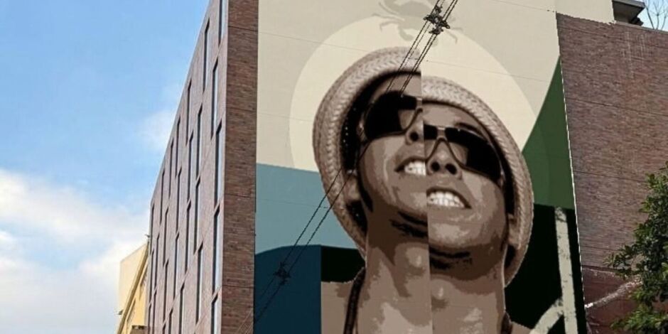 Mural de Chico Science que ficar&aacute; no Bairro do Recife.