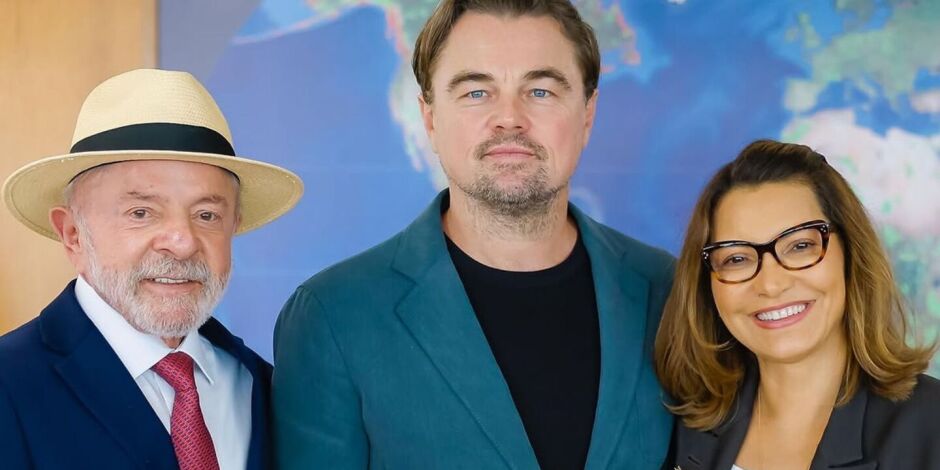 O presidente Luiz In&aacute;cio Lula da Silva (PT) e a primeira-dama Janja Lula da Silva receberam o ator e ambientalista Leonardo DiCaprio. 