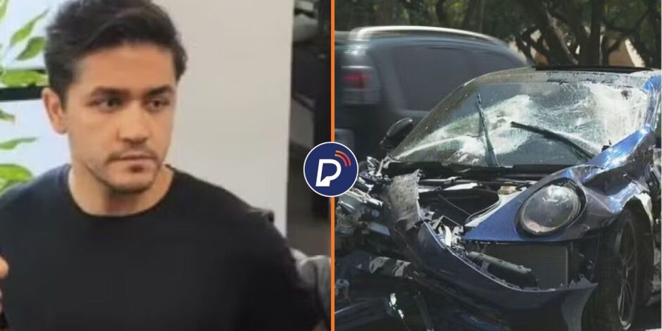 Empres&aacute;rio Fernando Sastre de Andrade Filho e seu Porsche.