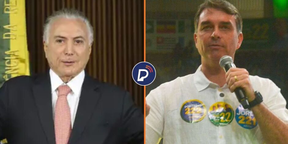 Michel Temer e Fl&aacute;vio Bolsonaro.
