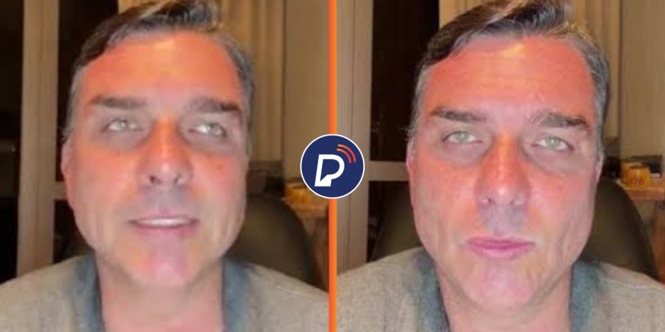 Fl&aacute;vio Bolsonaro faz live de pronunciamento ap&oacute;s fuga do Brasil.