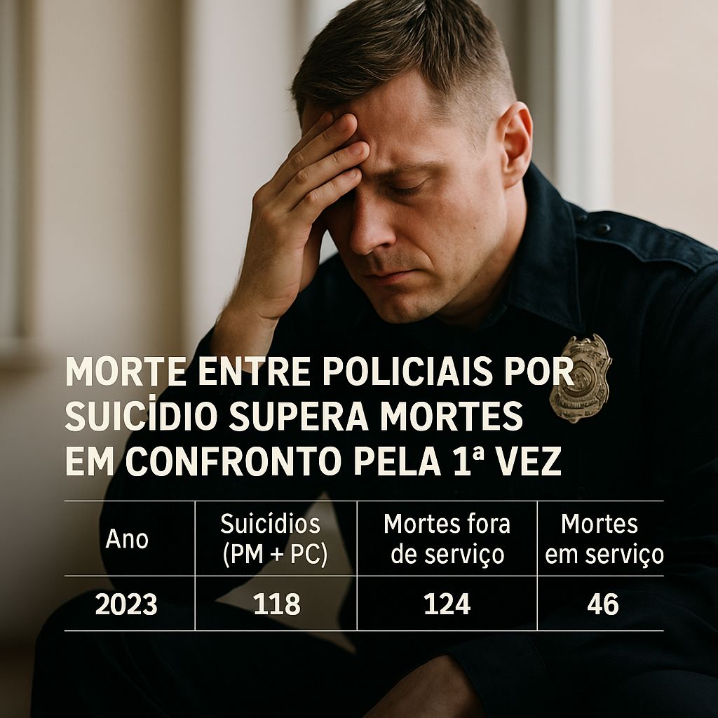 Suicídio entre policiais supera mortes em confronto pela primeira vez