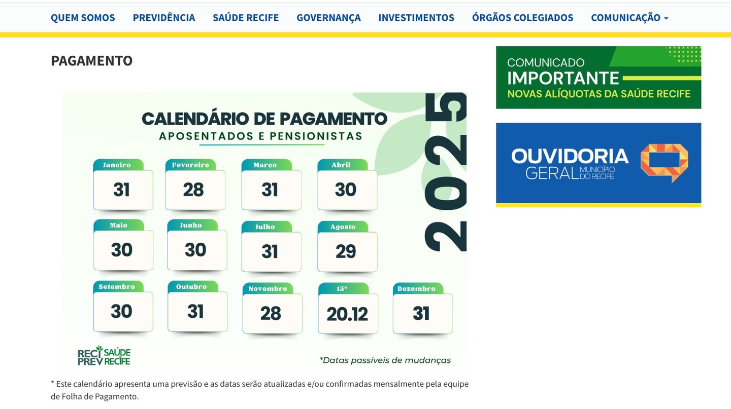 Reciprev Pagamento Aposentados 