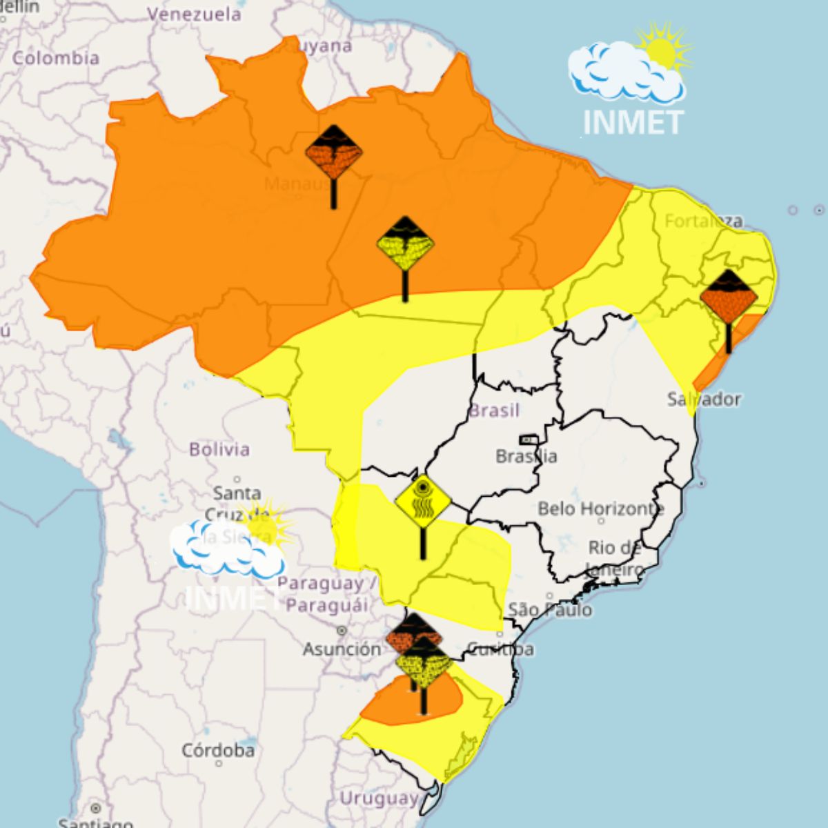 Tempo no Nordeste nesta quinta (23).