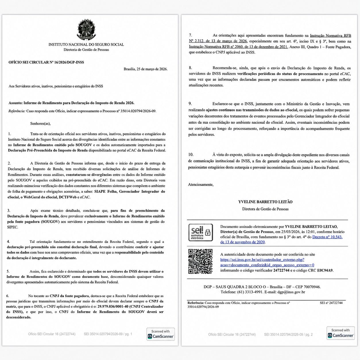OFÍCIO INSS 