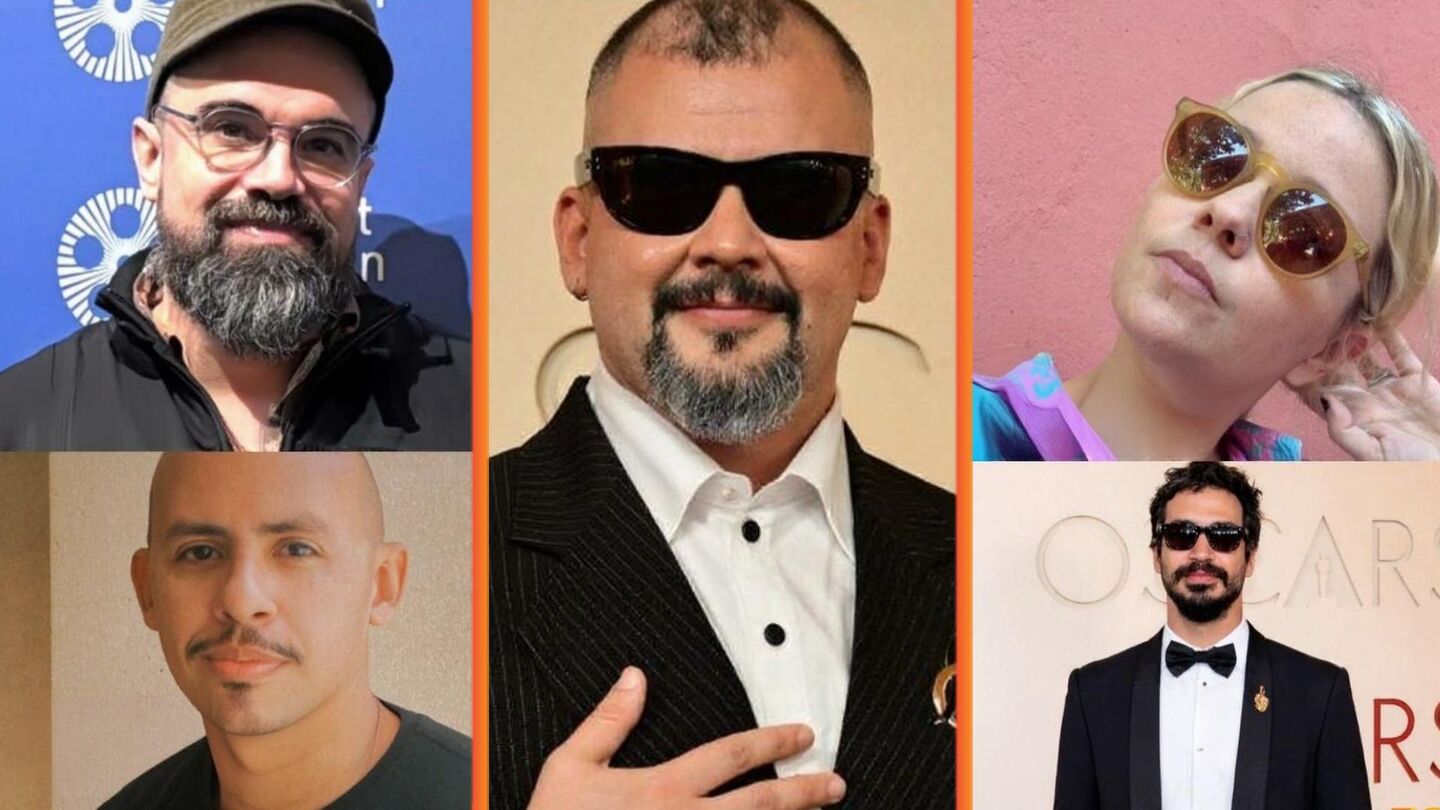 Eduardo Serrano (esq.), Matheus Farias, Gabriel Domingues, Rita Azevedo e Thales Junqueira. Todos de 'O Agente Secreto'.