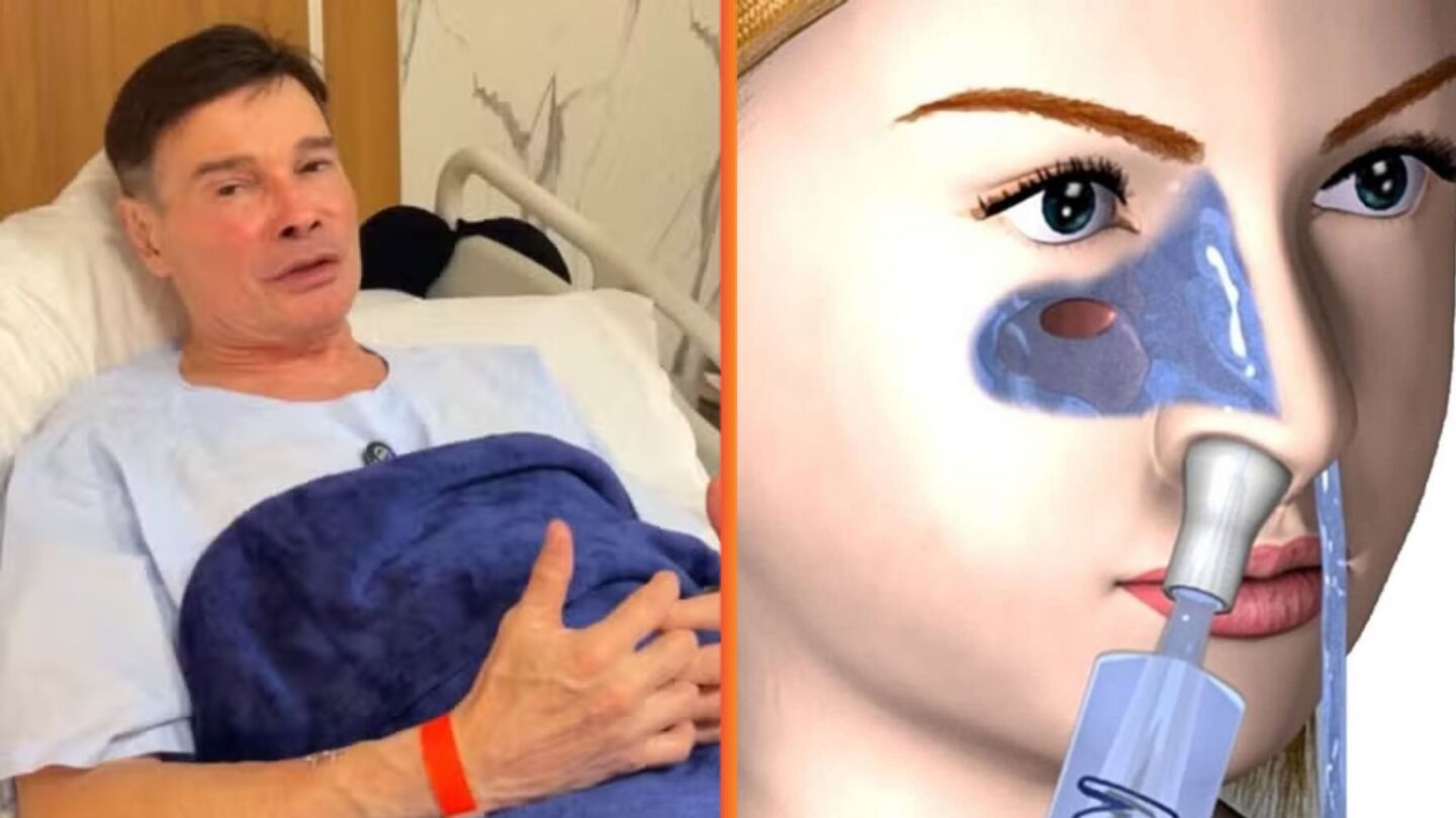 Apresentador João Inácio Jr deixa hospital depois de 10 dias internado por lavagem nasal incorreta.