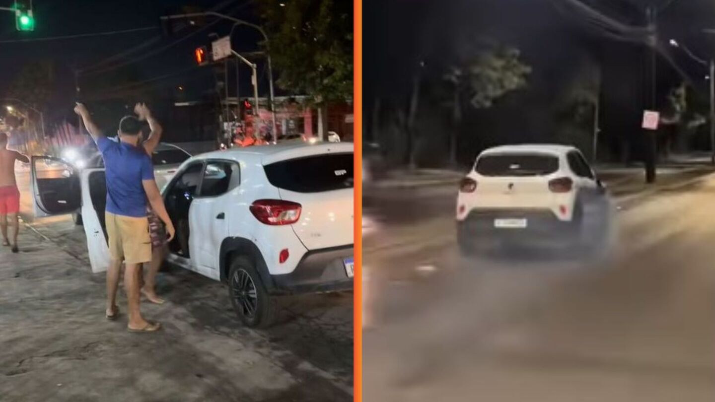 Mulher foi contida por populares até chegada da polícia.