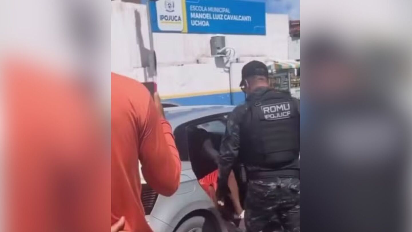 Populares registraram o momento da confusão.