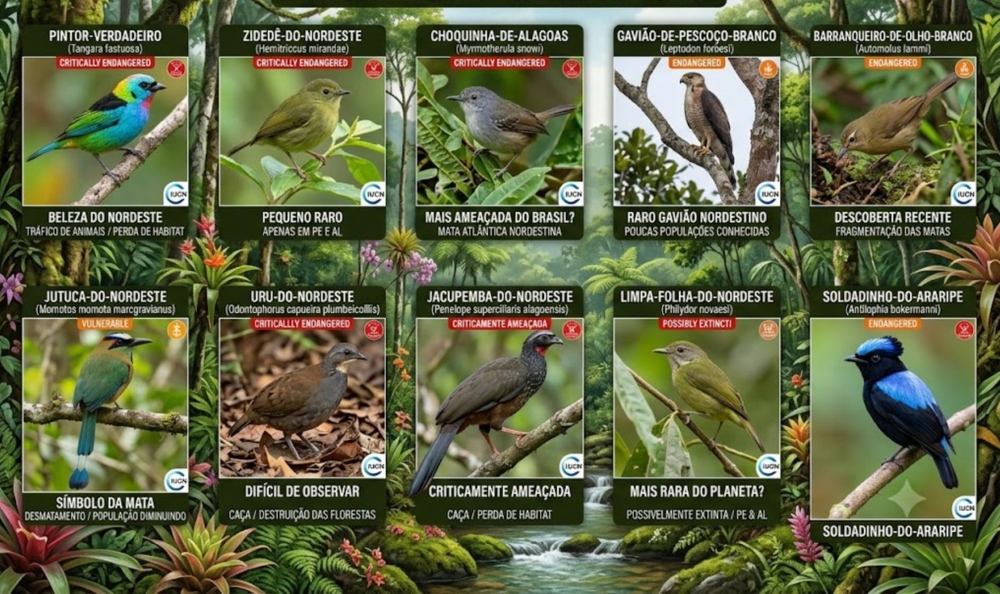 Aves em risco em Pernambuco