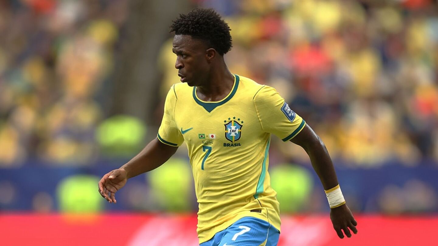 Vinícius Júnior durante partida na Copa do Mundo.