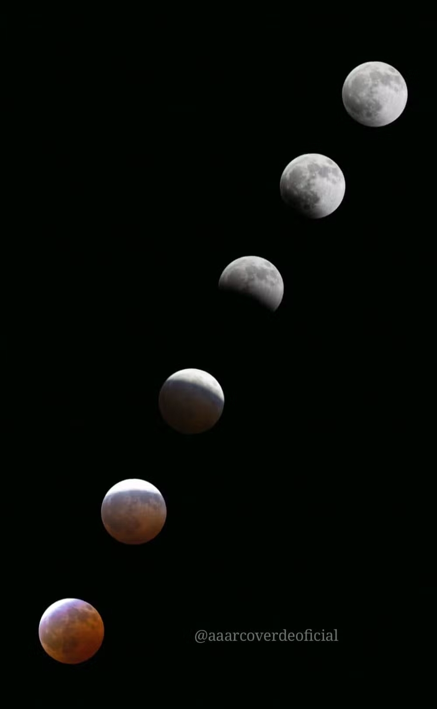 Eclipse lunar visto do interior de Pernambuco.